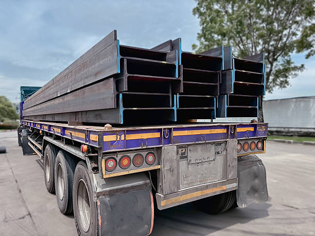 istock Wide flange steel beams arranged in a construction yard, essential for heavy-duty structural frameworks. Commonly used in industrial buildings, bridges, and high-rise projects for strength. 2232298179
