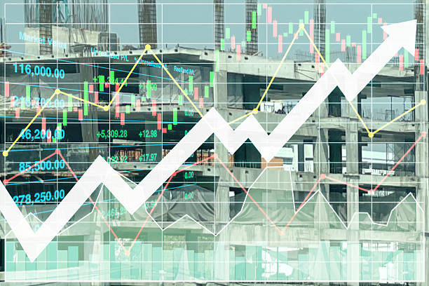 istock Stock financial index data investment on construction industry. 2232299019