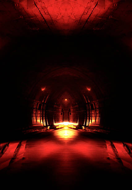 istock Motion of car tail lights in a tunnel abstract background 2232302231
