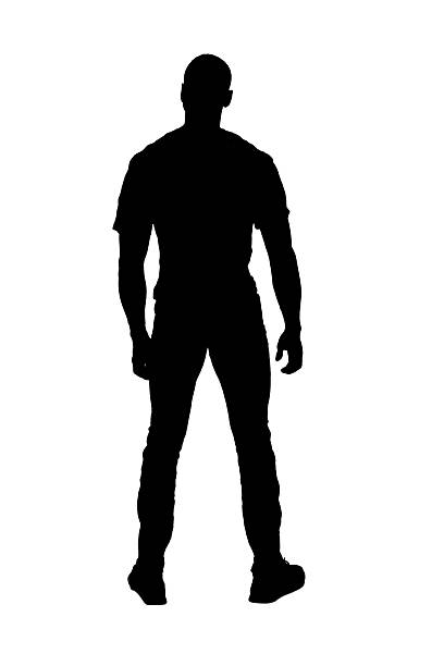 istock silhouette of  back view of a man standing on white background 2232302366