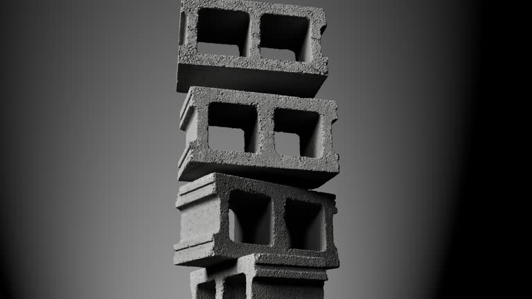 Minimalist photo of concrete bricks, representing foundation materials in civil engineering projects.