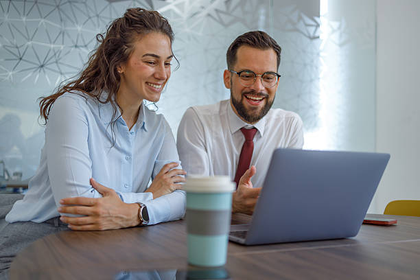 istock Business people having a video call in the office 2232315913