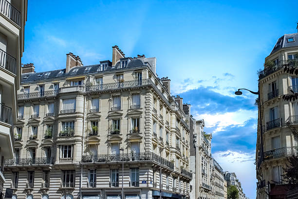 Paris, beautiful buildings in the 16e arrondissement, rue de la Pompe, an upscale neighborhood