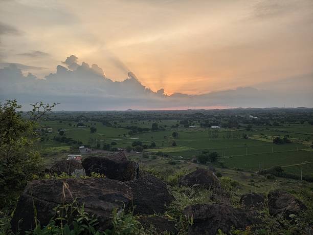 istock Sunset scene areal view during monsoon season 2232324873