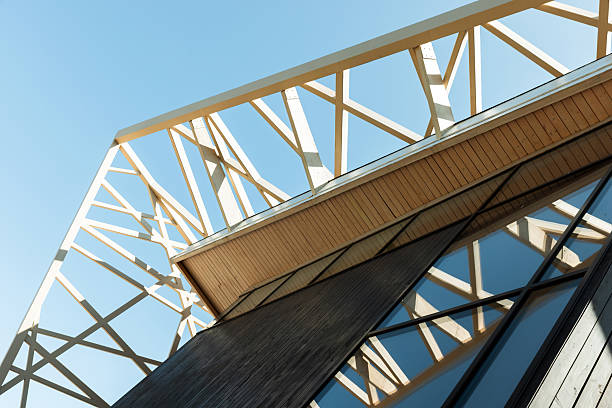 istock Contemporary building showcasing innovative geometric patterns under bright sky 2232326499
