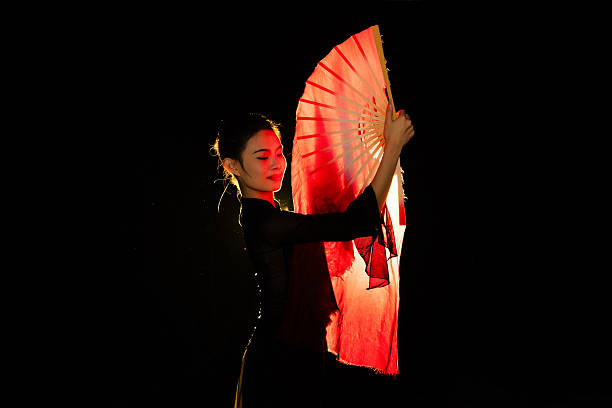 The girl dancing under the stage lights