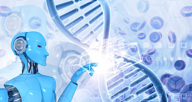 istock AI robot touching DNA strand, DNA modification with the help of artificial intelligent 2232329144