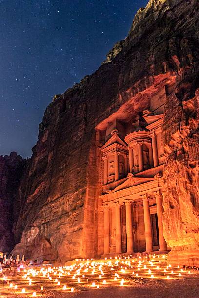 istock Petra's Treasury at Night Illuminated by Candles 2232330477