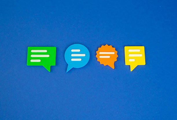 Conversation bubbles showing discussion and exchange of opinions. Active communication, debate, or public discourse. Collaborative thinking