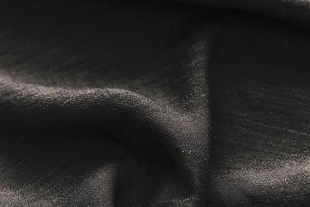 istock Black fabric with wrinkles close up eco friendly textile concept 2232338110