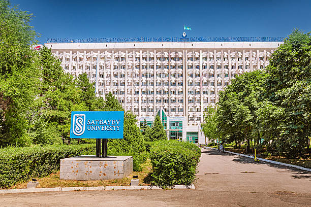 02 July 2025, Almaty, Kazakhstan: View of the main building of Satbayev University