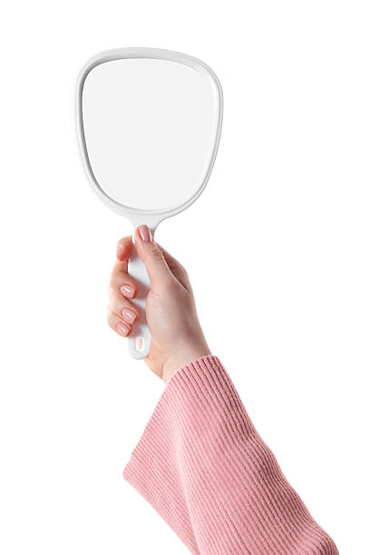 Beautiful vintage isolated hand mirror.