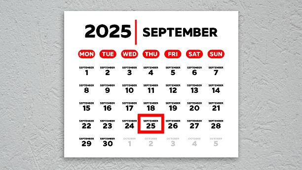 istock The date September 25th marked with a red cursor on the wall calendar 2025 2232353398