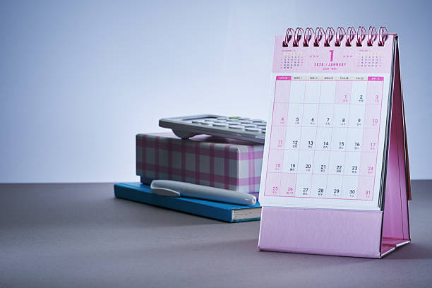 Desk Calendar, 3D rendering isolated on white background