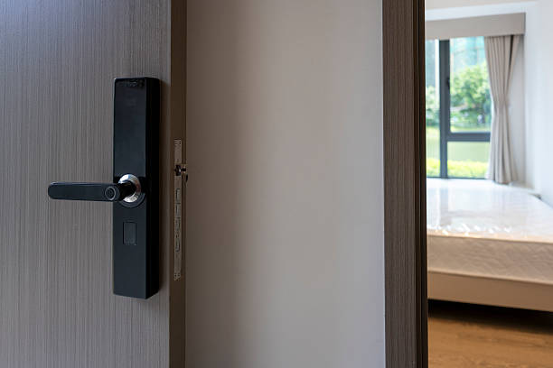 istock Modern Hotel Room View Through Open Door 2232367956