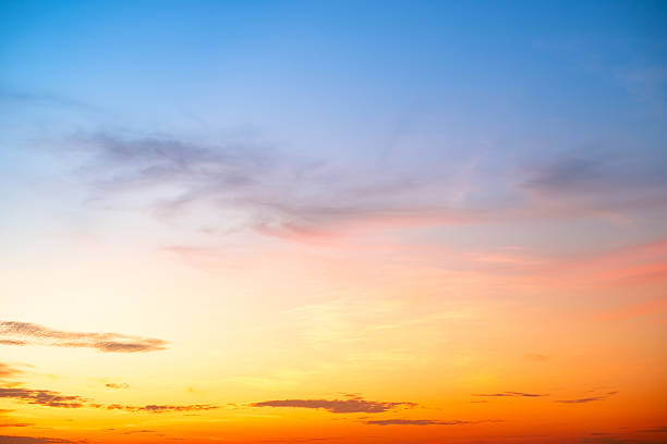 istock Beautiful , luxury soft gradient orange gold clouds and sunlight on the blue sky perfect for the background, take in evening,Twilight, Large size, high definition landscape photo 2232369147