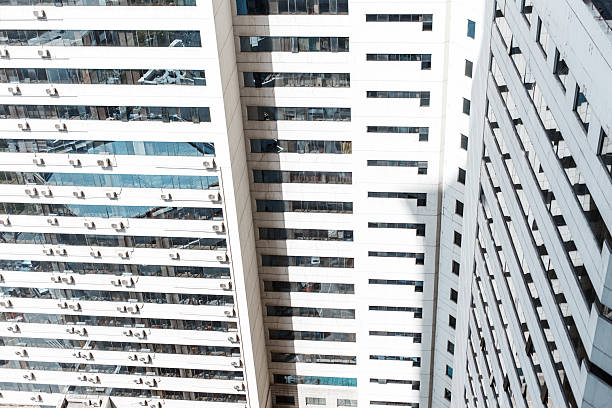 Beautiful architecture of the building with windows