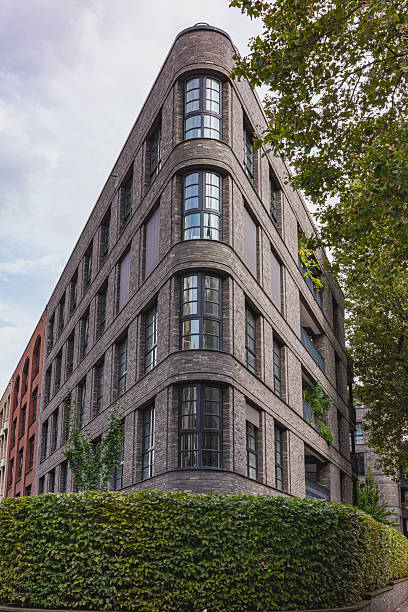 istock Modern corner building with rounded windows located in Dusseldorf, Germany 2232372055