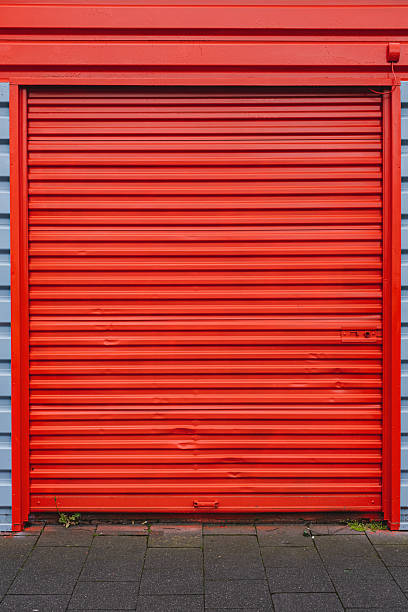 istock Bright red metallic entrance 2232372156