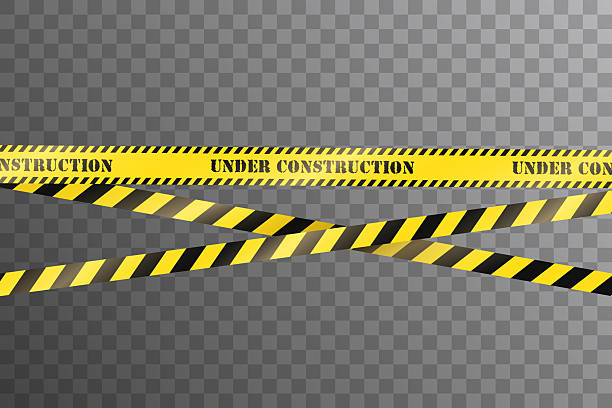 istock Vector realistic yellow police no entry, keep out sign, caution tape marking restricted area 2232374374