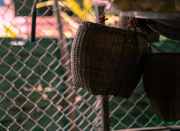 istock Bamboo woven baskets hanging in the kitchen, rural village life 2232379408