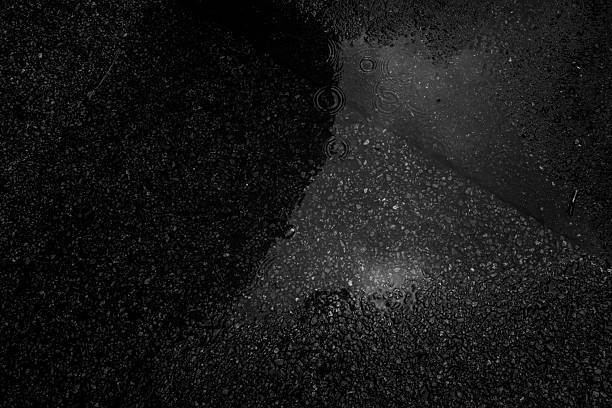 Monochrom Serie :  Beautifully detailed macadam Background with rainwatter for abstract backgrounds.These images are excellent for backgrounds in graphic design, website headers, or as textures in digital art. The high-contrast, abstract nature suits posters, album covers, or social media visuals.