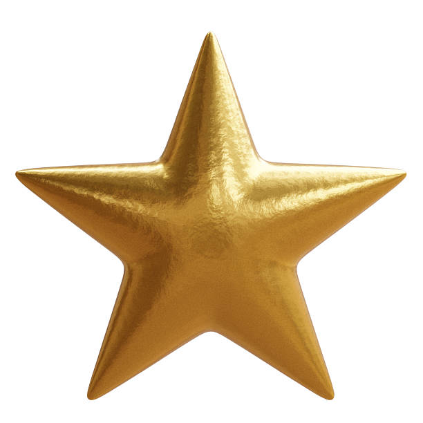 istock Gold star isolated on white. Christmas tree decoration 2232386414
