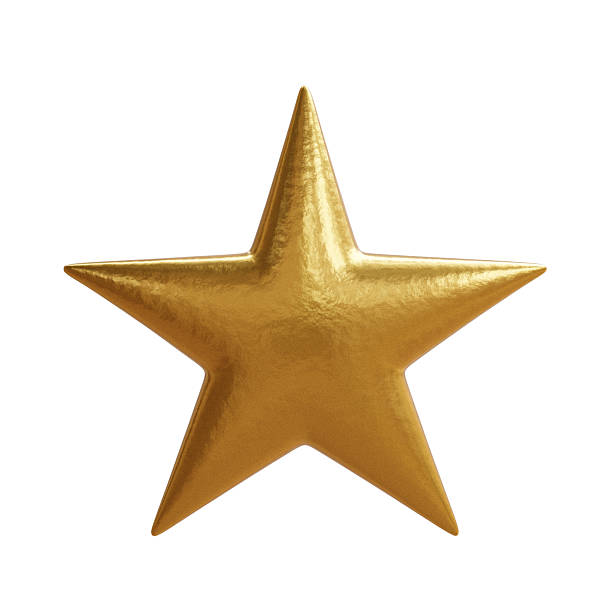 istock Gold star isolated on white. Christmas tree decoration 2232386422