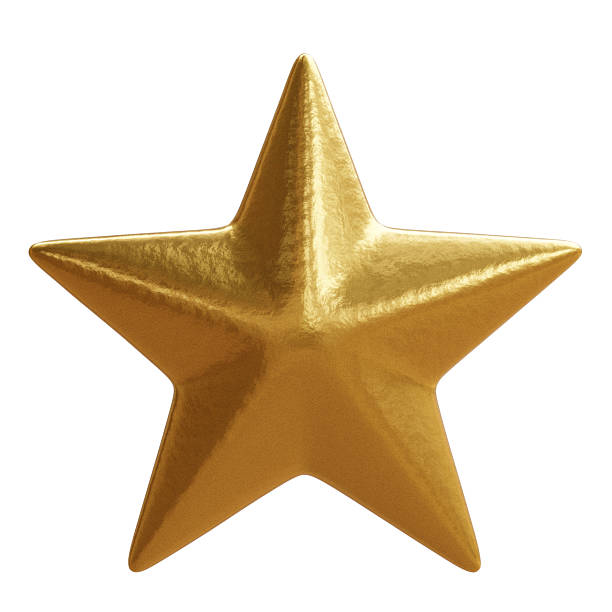 istock Gold star isolated on white. Christmas tree decoration 2232386424