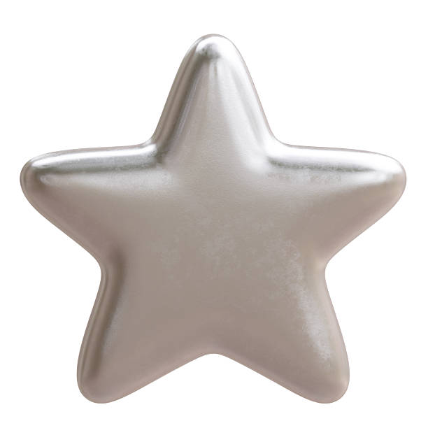istock Silver star isolated on white. Christmas tree decoration 2232386428