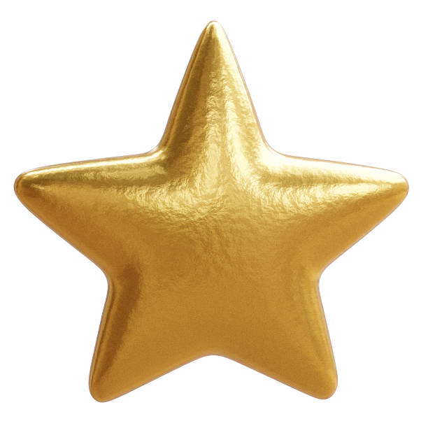 istock Gold star isolated on white. Christmas tree decoration 2232386431