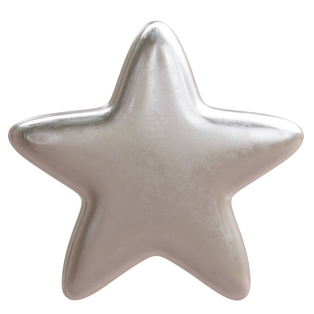 istock Silver star isolated on white. Christmas tree decoration 2232386435