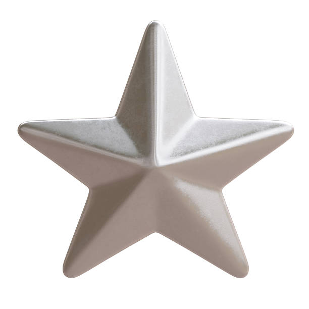 istock Silver star isolated on white. Christmas tree decoration 2232386436