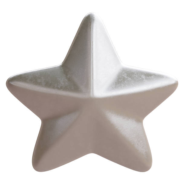 istock Silver star isolated on white. Christmas tree decoration 2232386438