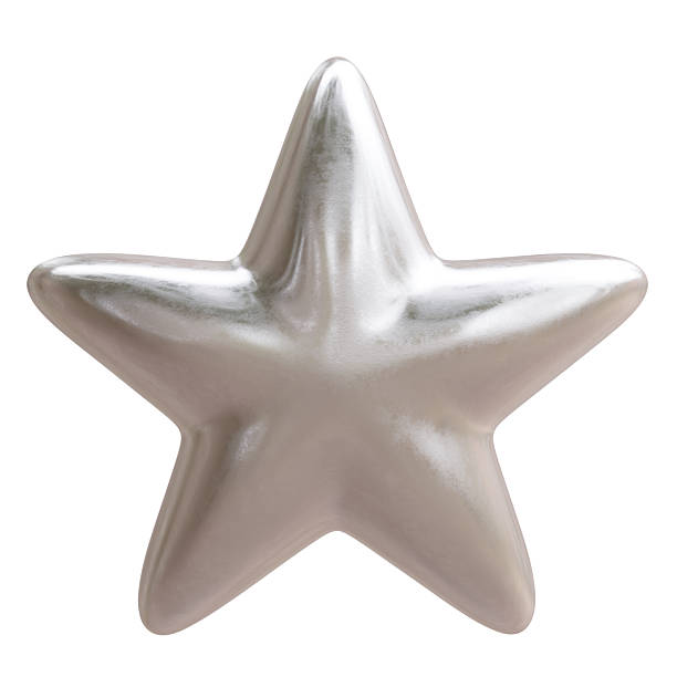 istock Silver star isolated on white. Christmas tree decoration 2232386443