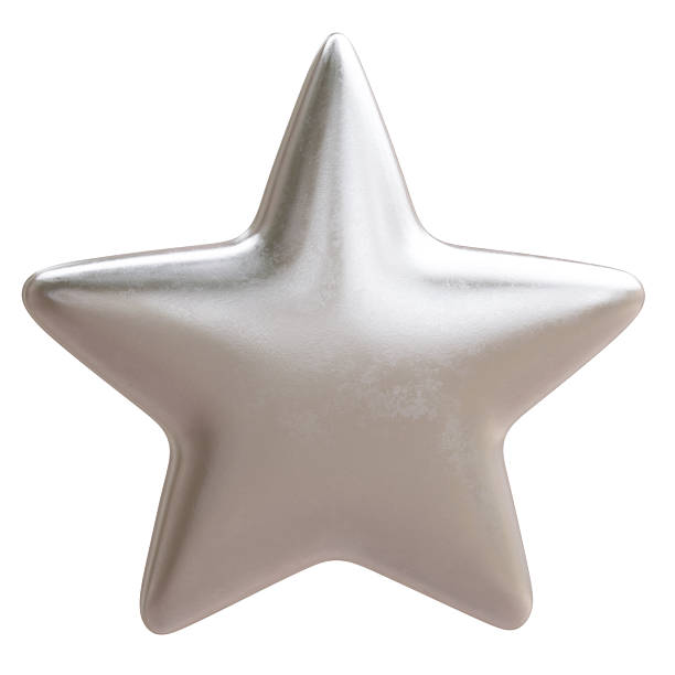 istock Silver star isolated on white. Christmas tree decoration 2232386451