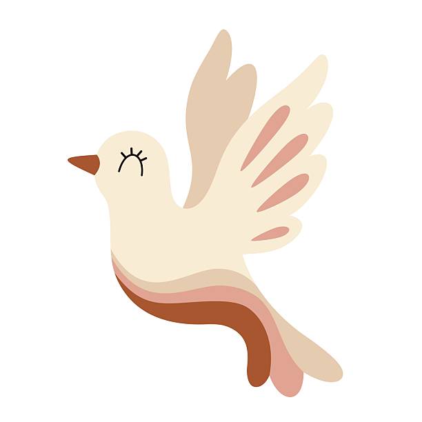 istock Retro groovy bird clipart, cute pigeon, hand drawn vector illustration in flat style. 2232396042