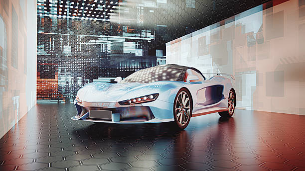 Generic modern sports car. 3D generated image. This is generic, made up design not based on any real (or concept) vehicle.