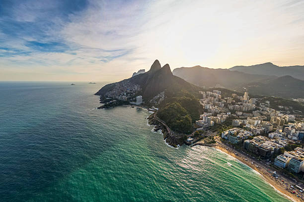 istock Sunset Behind Two Brothers Mountain and Leblon Beach in Rio 2232401579