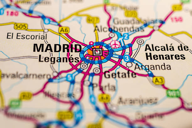 Detailed map closeup showing central Madrid routes.