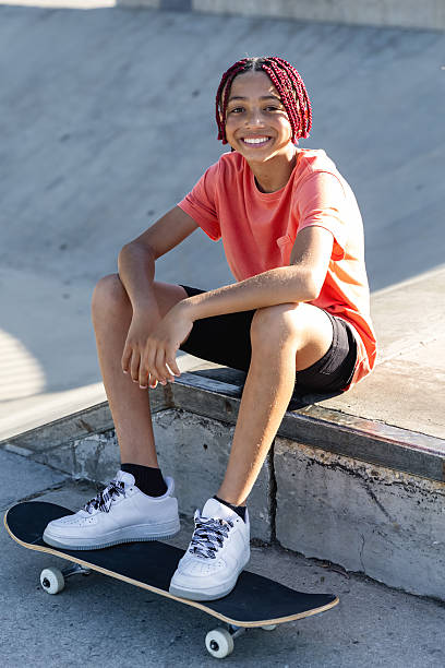 istock Portrait of a tween at a skate park 2232416925