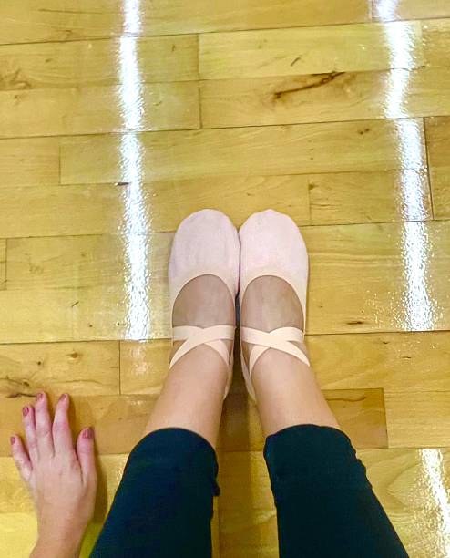 istock Ballet shoes on a dancer’s legs 2232417326