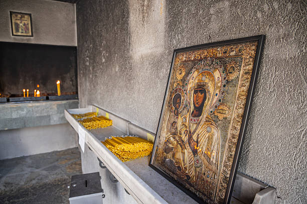Candles burning in church
