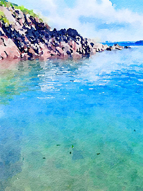 istock Painted in Waterlogue overlooking the Pembrokeshire coast 2232428705