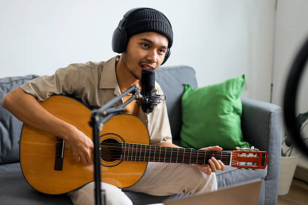 istock Musician Singing For Online Audience 2232445041