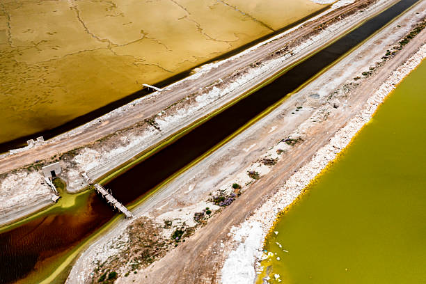 istock NATURAL GROUNDWATER SOURCECracked dry soil and shrinking lakes. PATTERNS emerging in nature, abstract shapes, drought and climate crisis, water scarcity, global warming, and drying soils.DRONE photo 2232446966