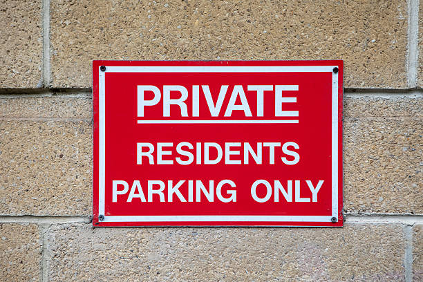 istock Private residents parking only sign 2232458007