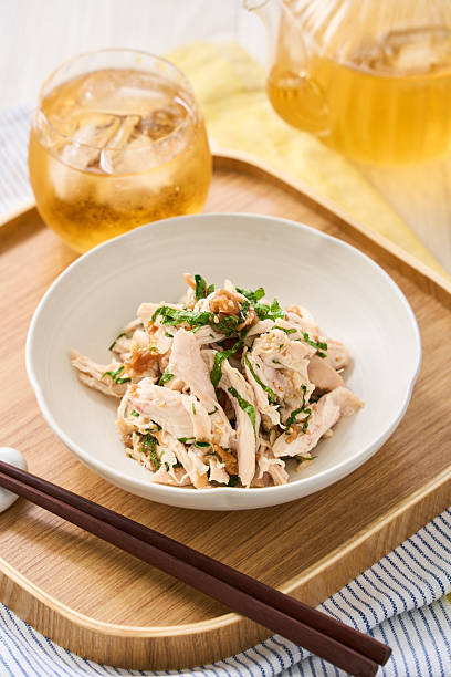 Shredded Chicken Breast with Umeboshi and Shiso