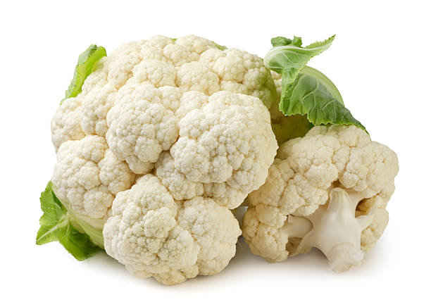 istock Fresh cauliflower and piece close-up on a white. Isolated 2232484294