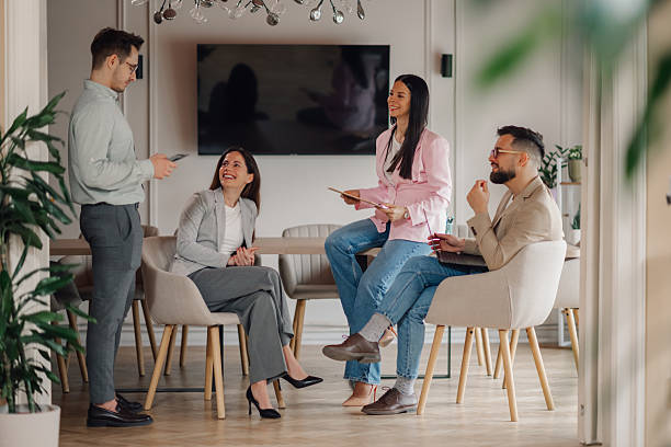 istock Business team discussing strategy during meeting in modern office 2232487858
